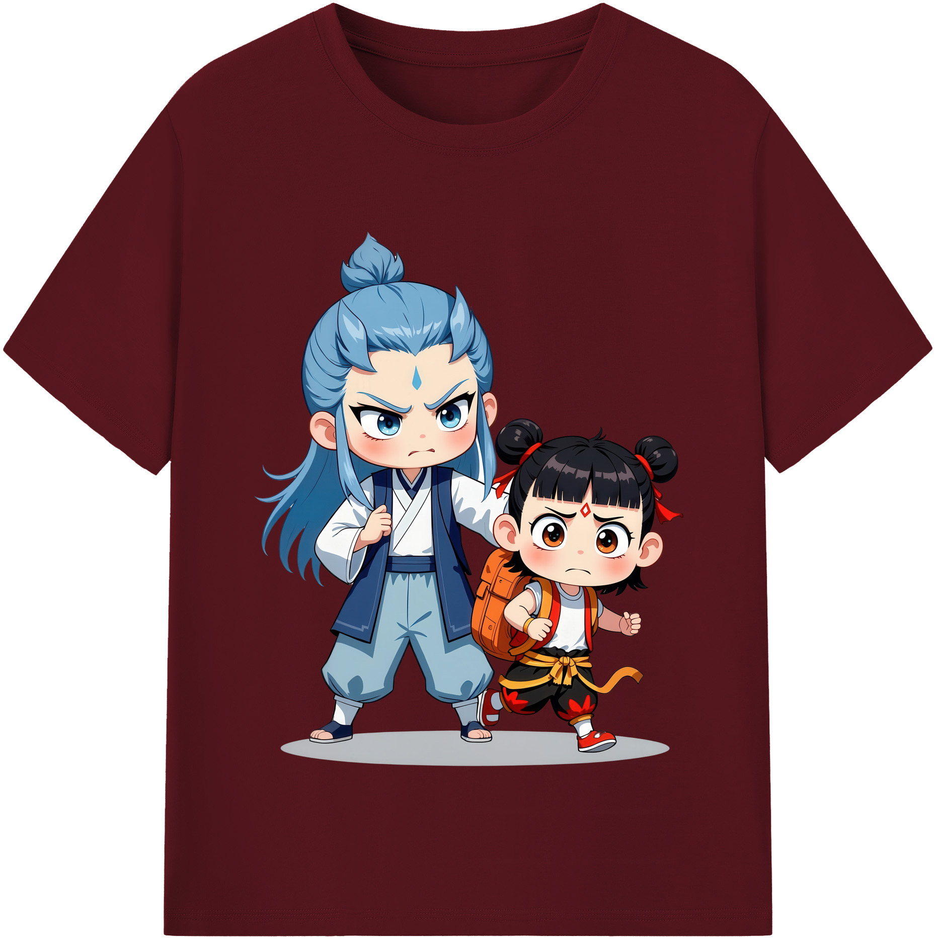 （画像用） Ne Zha 2 ナタ 魔童の大暴れ 綿100％半袖Tシャツ（フロントプリント）